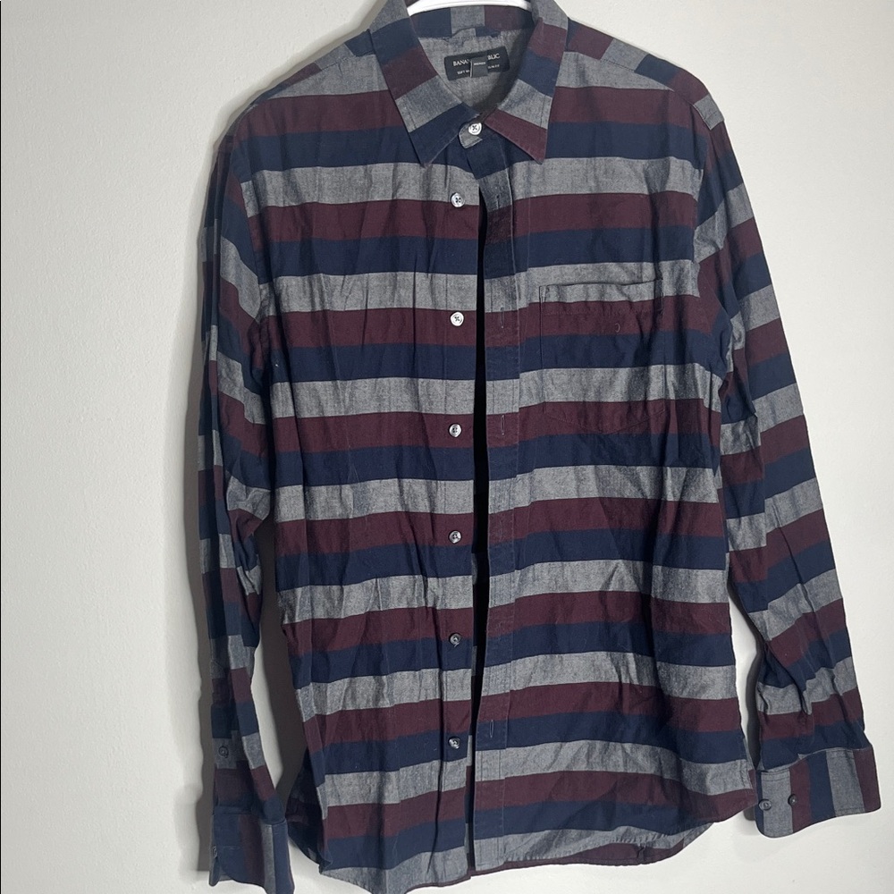 Banana Republic Men's Button-Down Shirt in Navy, Gray & Burgundy